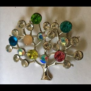 Rainbow Tree of Life w/silver backing 2.25”x1.75”